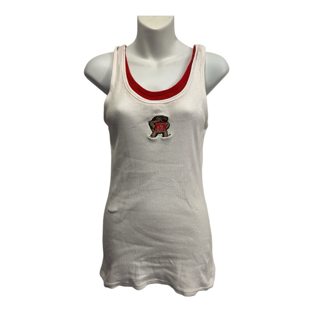 University of Maryland  White and Red Tank Top. Size XL